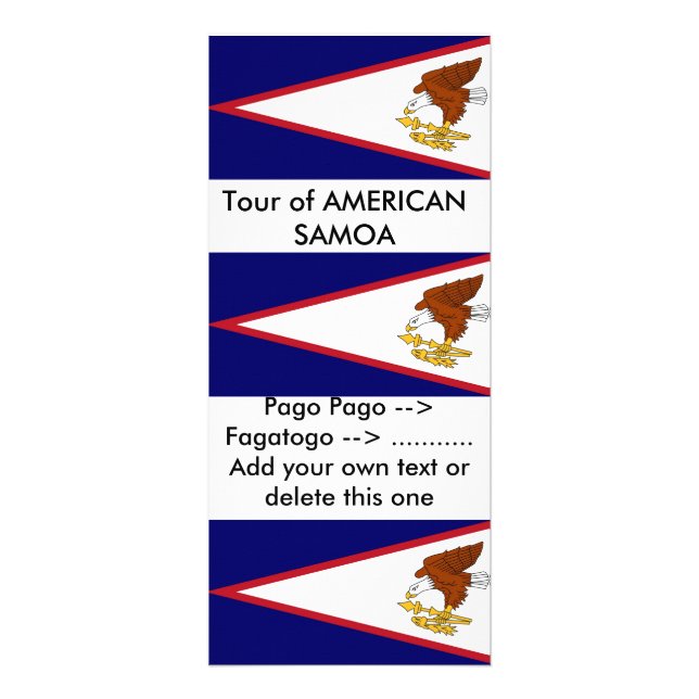 Publicitaria Tarjeta de rack con bandera de Samoa Americana, EE (Frente)