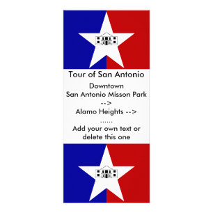Publicitaria Tarjeta de rack con bandera de San Antonio, EE.UU.