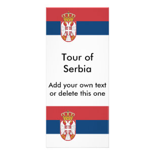 Publicitaria Tarjeta de rack con bandera de Serbia