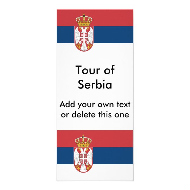 Publicitaria Tarjeta de rack con bandera de Serbia (Frente)