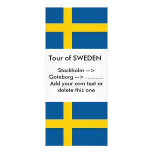 Publicitaria Tarjeta de rack con bandera de Suecia