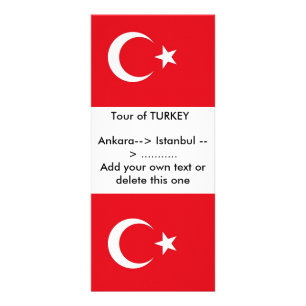 Publicitaria Tarjeta de rack con bandera de Turquía