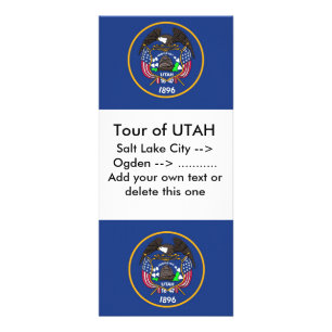 Publicitaria Tarjeta de rack con bandera de Utah, EE.UU.