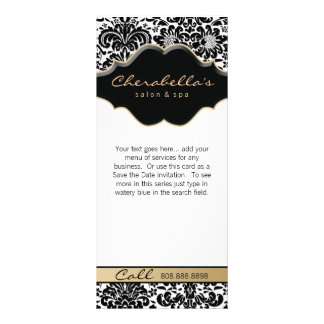 Publicitaria Tarjeta de rack Damask Beige Salón Floral Spa Moda