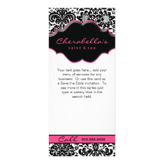 Publicitaria Tarjeta de rack Damask Color blanco negro rosado m
