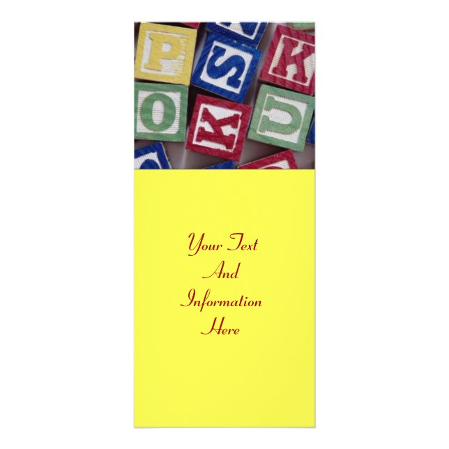 Publicitaria Tarjeta de rack de bloques de construcción (Frente)