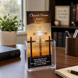Publicitaria Tarjeta de Rack de Cruz Calvario Pascua, Únete a N