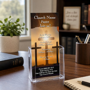 Publicitaria Tarjeta de Rack de Cruz Calvario Pascua, Únete a N