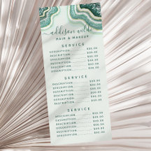 Tarjeta de rack de Geode Purpurina de oro verde az