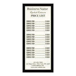 Publicitaria Tarjeta de rack de lista de precios de extensión d