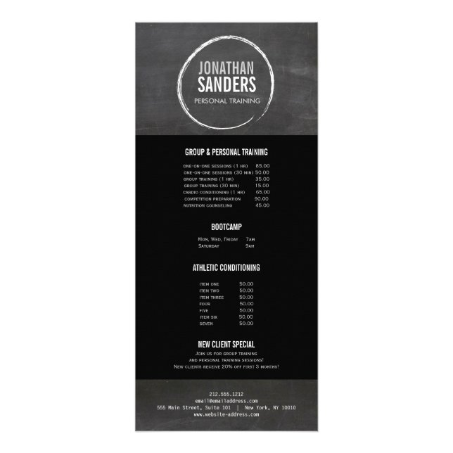 Publicitaria Tarjeta de rack de LOGO SKETCH para PERSONAL TRAIN (Frente)