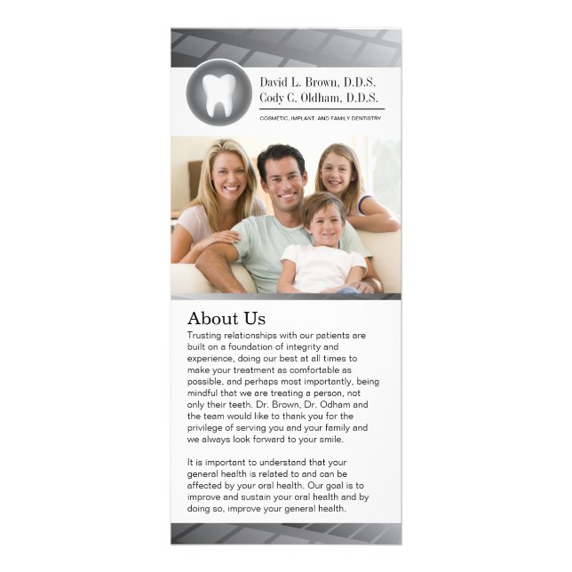 Publicitaria Tarjeta de rack dental de personalizable (Frente)