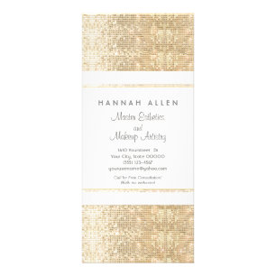 Publicitaria Tarjeta de rack Makup Artist Faux Gold Sequins