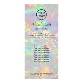 Publicitaria tarjeta de rack opúsculo iridiscente