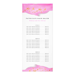 Publicitaria Tarjeta de rack Rubor Pink and Gold Purpurina
