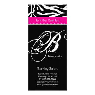 Publicitaria Tarjeta de rack Zebra Salón de belleza Spa rosa