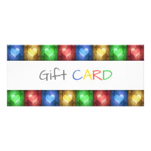 Tarjeta de regalo de corazones de color rústico el