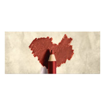 Tarjeta de regalo de la pluma dibujada en el coraz