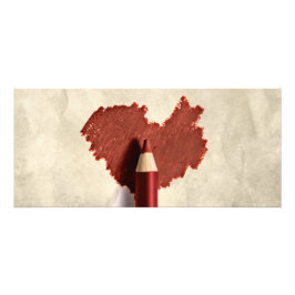 Publicitaria Tarjeta de regalo de la pluma dibujada en el coraz