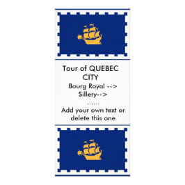 Publicitaria Tarjeta de Soporte con Bandera de Quebec City, Can