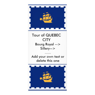 Publicitaria Tarjeta de Soporte con Bandera de Quebec City, Can