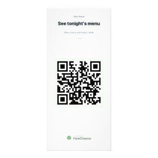 Publicitaria Tarjeta de soporte de código QR para restaurantes