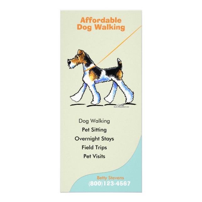 Publicitaria Tarjeta de tarifa de negocios Dog Walker Sitter (Frente)
