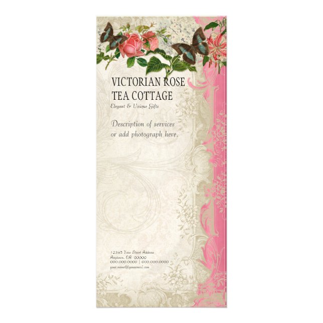 Publicitaria Tarjeta de tarifa de trabajo - Rosa de cosecha est (Frente)