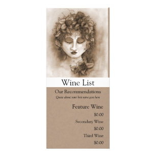 Publicitaria Tarjeta del estante de la carta de vinos de la