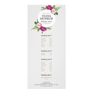 Publicitaria Tarjeta moderna floral Wreath Gray Salon para rack