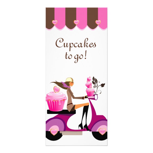 Publicitaria Tarjeta para cremallera Cupakes Scooter Pink Canop (Frente)
