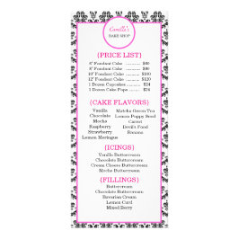 Publicitaria Tarjeta para cremallera de Damask rosa y Negro