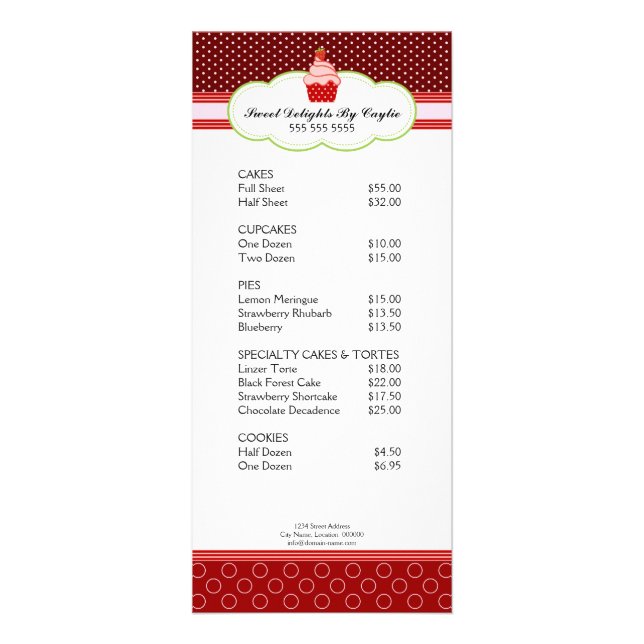 Publicitaria Tarjeta para cremallera de repostería de fresa (Frente)