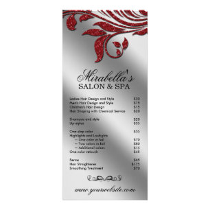Publicitaria Tarjeta para cremallera Salon Leaf Floral Red Spar