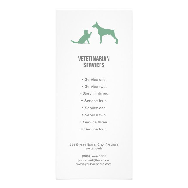 Publicitaria Tarjeta para perros y gatos de Veterinaria Service (Frente)