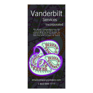Publicitaria Tarjeta para rack Black and Purple Paisley