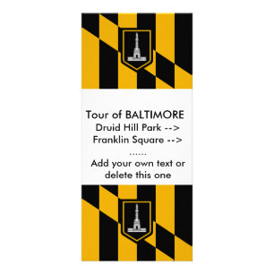 Publicitaria Tarjeta para rack con bandera de Baltimore, EE.UU.