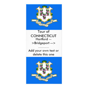 Publicitaria Tarjeta para rack con bandera de Connecticut, EE.U