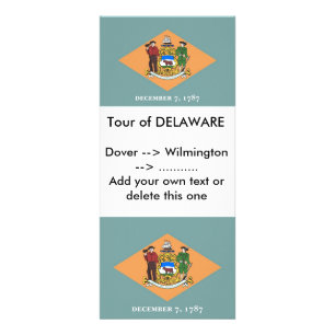 Publicitaria Tarjeta para rack con bandera de Delaware, EE.UU.
