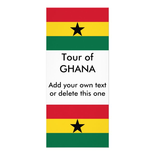 Publicitaria Tarjeta para rack con bandera de Ghana (Frente)
