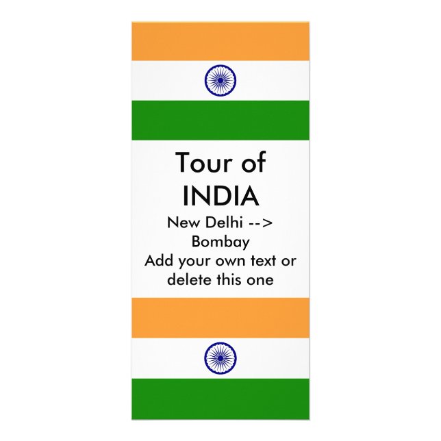 Publicitaria Tarjeta para rack con bandera de India (Frente)