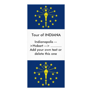 Publicitaria Tarjeta para rack con bandera de Indiana, EE.UU.