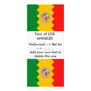 Publicitaria Tarjeta para rack con bandera de Los Ángeles, Cali