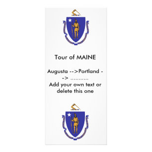 Publicitaria Tarjeta para rack con bandera de Massachusetts, EE