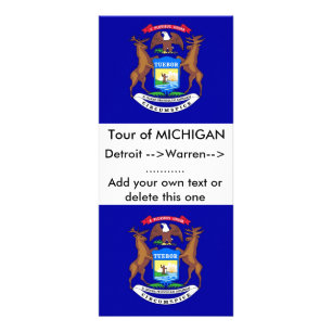 Publicitaria Tarjeta para rack con bandera de Michigan, EE.UU.