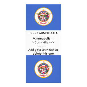 Publicitaria Tarjeta para rack con bandera de Minnesota, EE.UU.