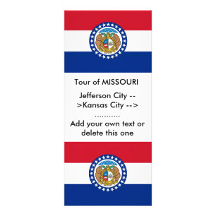 Publicitaria Tarjeta para rack con bandera de Missouri, EE.UU.