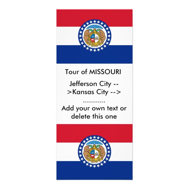 Publicitaria Tarjeta para rack con bandera de Missouri, EE.UU. (Frente)