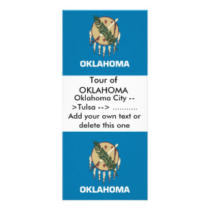 Publicitaria Tarjeta para rack con bandera de Oklahoma, EE.UU.