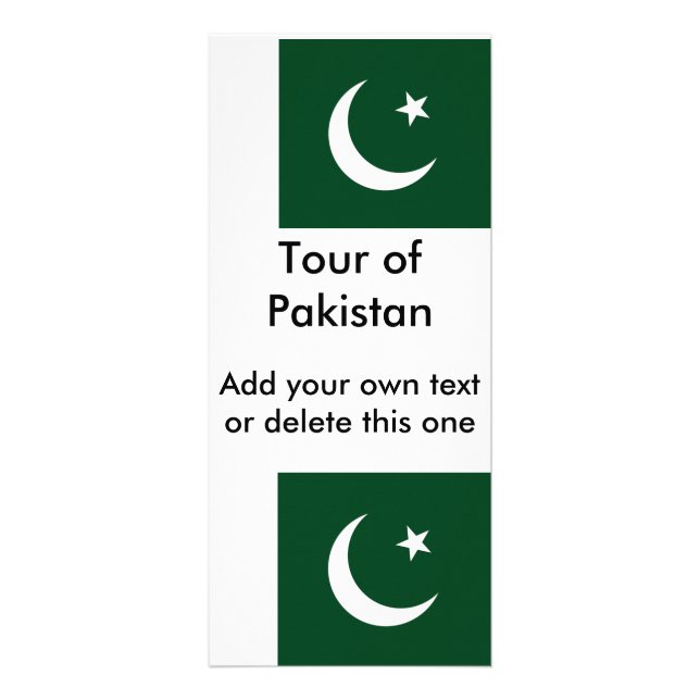 Publicitaria Tarjeta para rack con bandera de Pakistán (Frente)
